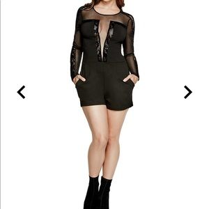GUESS Frederikke Mesh Lace Romper